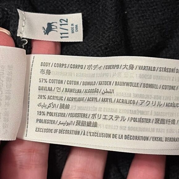 Abercrombie Kids Black Long Sleeve Sweater Dress 11/12 - Picture 5 of 5